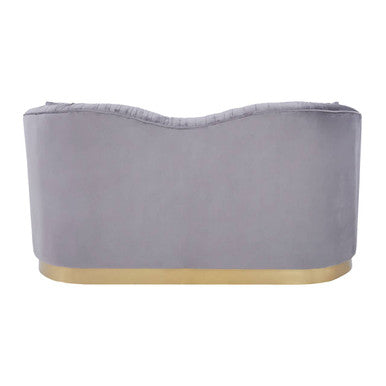 Orsina Franza 2 Seater Grey Pleated Velvet Sofa | Boutique Loveseat