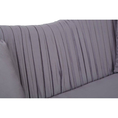 Orsina Franza 2 Seater Grey Pleated Velvet Sofa | Boutique Loveseat