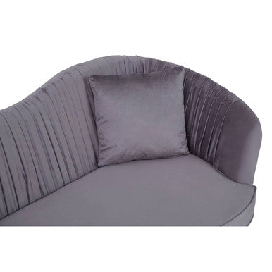 Orsina Franza 2 Seater Grey Pleated Velvet Sofa | Boutique Loveseat