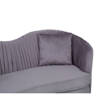 Orsina Franza 2 Seater Grey Pleated Velvet Sofa | Boutique Loveseat