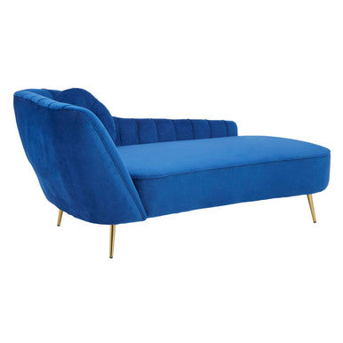 Orsina Felizia Velvet Left Arm Chaise Longue – Midnight Blue