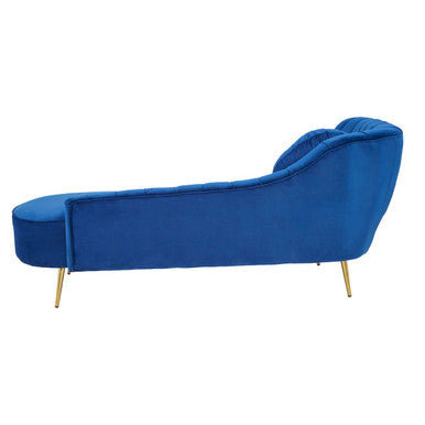 Orsina Felizia Velvet Left Arm Chaise Longue – Midnight Blue