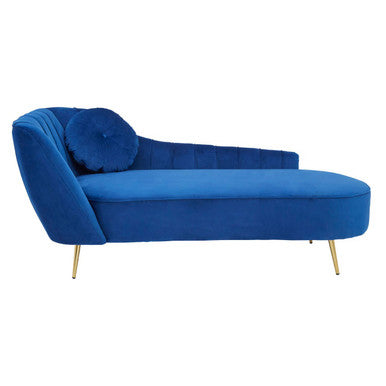 Orsina Felizia Velvet Left Arm Chaise Longue – Midnight Blue