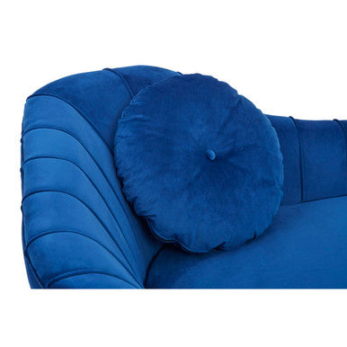 Orsina Felizia Velvet Left Arm Chaise Longue – Midnight Blue