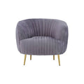 Orsina Florina Grey Velvet Accent Chair | Mid-Century Gold Legs