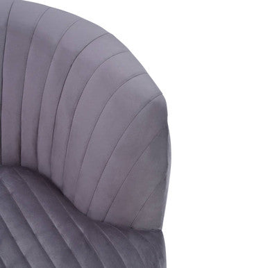 Orsina Florina Grey Velvet Accent Chair | Mid-Century Gold Legs