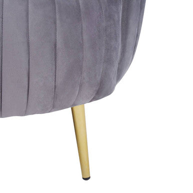 Orsina Florina Grey Velvet Accent Chair | Mid-Century Gold Legs