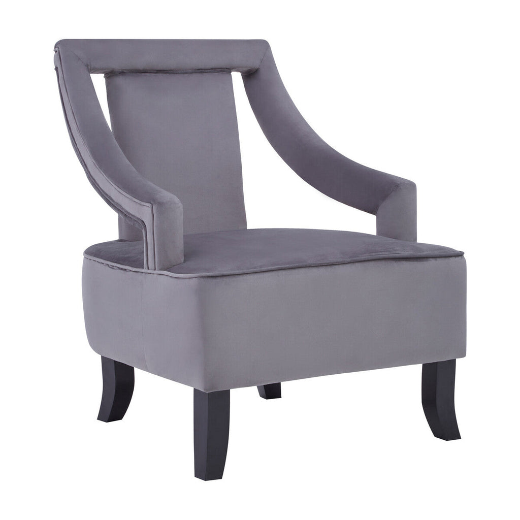 Orsina Faye Grey Velvet Dining Chair – Mid-Century Modern Accent Seat
