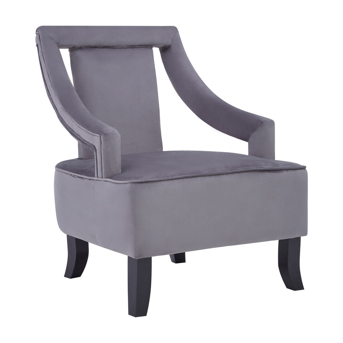 Orsina Faye Grey Velvet Dining Chair – Mid-Century Modern Accent Seat