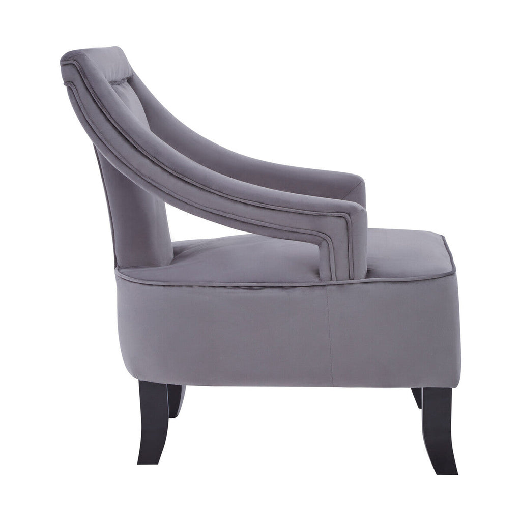 Orsina Faye Grey Velvet Dining Chair – Mid-Century Modern Accent Seat