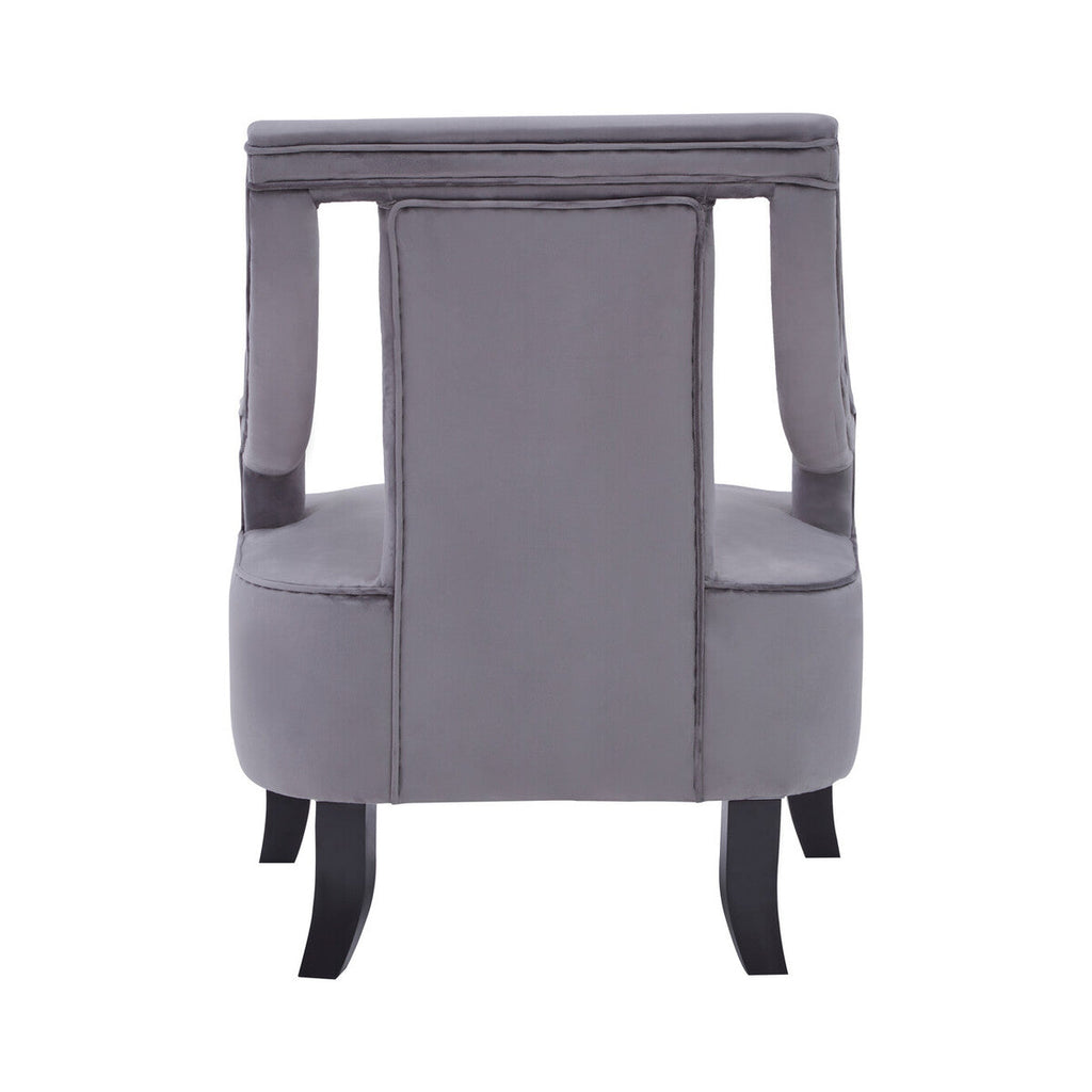 Orsina Faye Grey Velvet Dining Chair – Mid-Century Modern Accent Seat