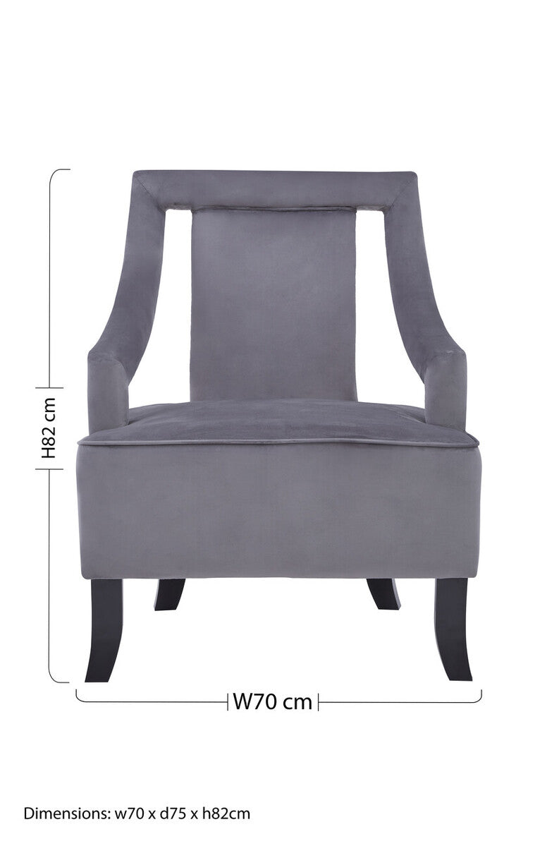 Orsina Faye Grey Velvet Dining Chair – Mid-Century Modern Accent Seat