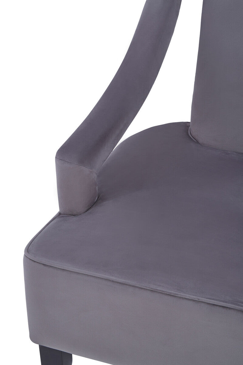 Orsina Faye Grey Velvet Dining Chair – Mid-Century Modern Accent Seat