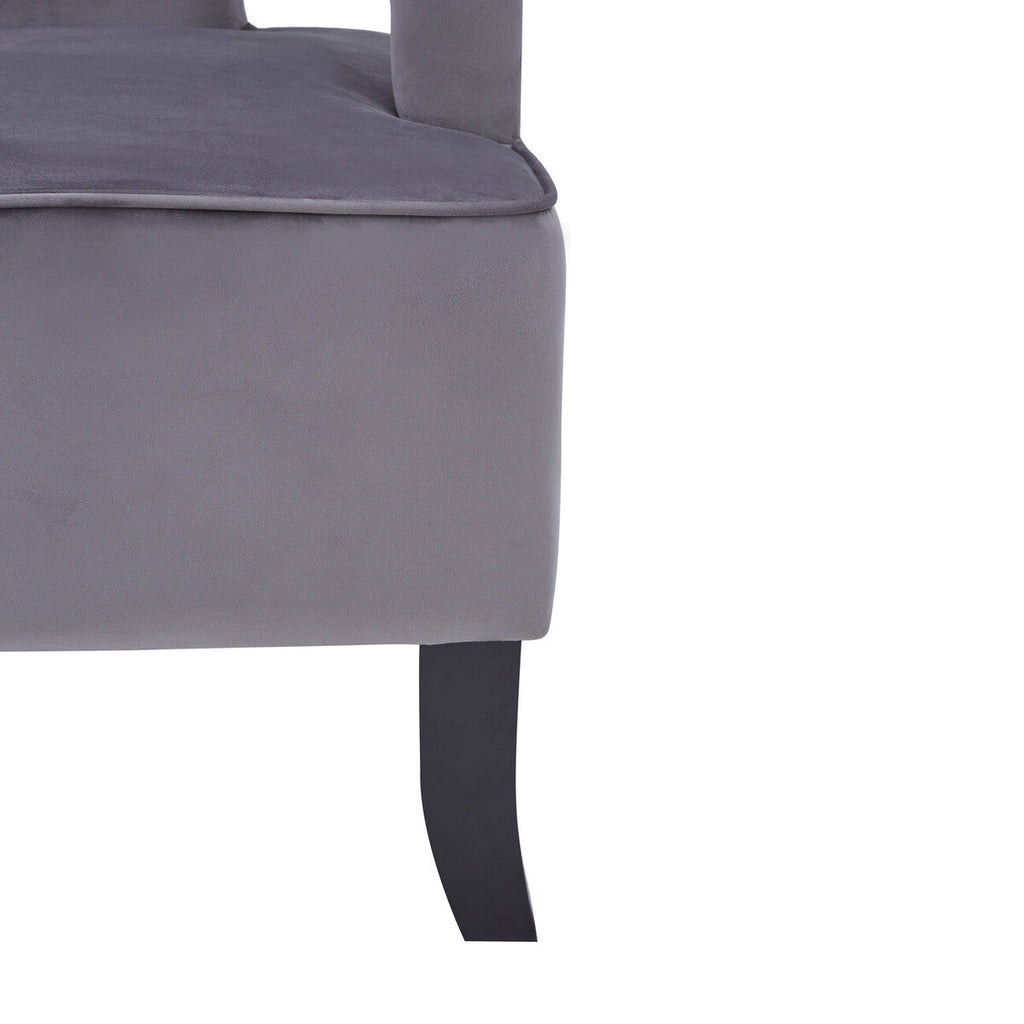 Orsina Faye Grey Velvet Dining Chair – Mid-Century Modern Accent Seat