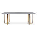 Orsina Lena Black Oak and Gold Rectangular Dining Table – 240cm