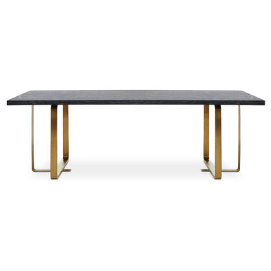 Orsina Lena Black Oak and Gold Rectangular Dining Table – 240cm