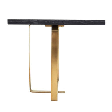Orsina Lena Black Oak and Gold Rectangular Dining Table – 240cm