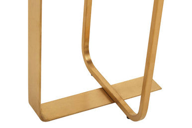 Orsina Lena Console Table – Black Oak Veneer with Gold Metal Base