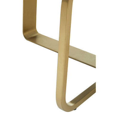 Orsina Lena Square Coffee Table – Black Oak Veneer and Gold Metal