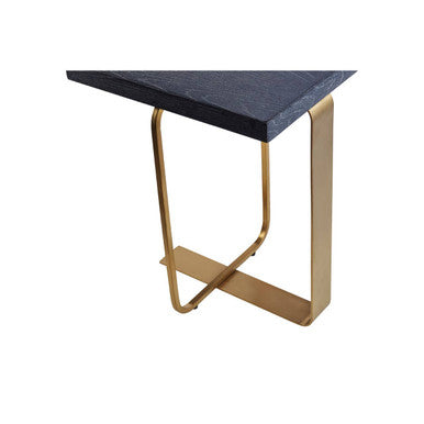 Orsina Lena Rectangular Side Table | Grey Oak Top & Gold Base