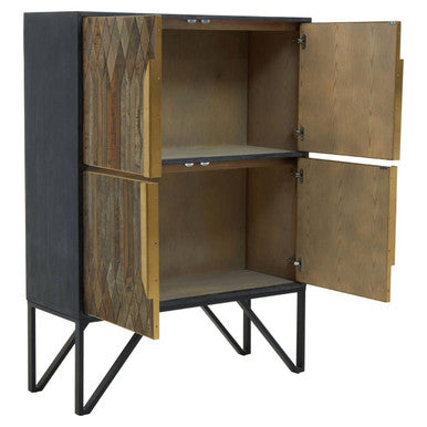 Orsina Zarina Tall Storage Cabinet | Recycled Elm & Pine Wood