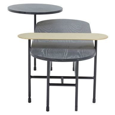 Orsina Serrano Black Marble and Gold Oak Veneer Coffee Table