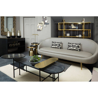 Orsina Serrano Black Marble and Gold Oak Veneer Coffee Table