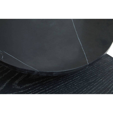 Orsina Serrano Black Marble and Gold Oak Veneer Coffee Table