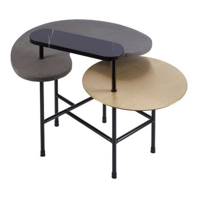 Orsina Serrano Nesting Coffee Table Set – Marble and Mixed Metal