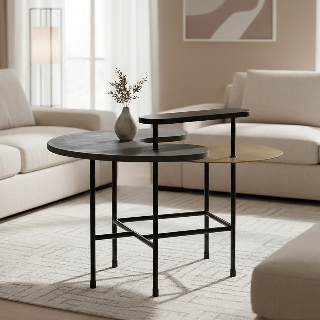 Orsina Serrano Nesting Coffee Table Set – Marble and Mixed Metal