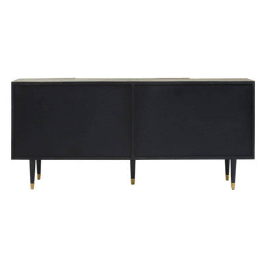 Orsina Malay Recycled Elm Wood 4 Door Sideboard – Geometric Buffet