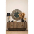 Orsina Malay Recycled Elm Wood 4 Door Sideboard – Geometric Buffet
