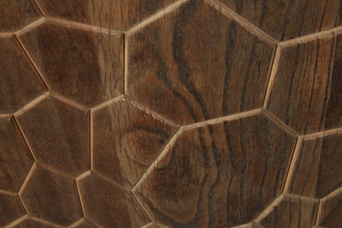 Orsina Malay Natural Sideboard – Hand-Carved Geometric Storage Cabinet