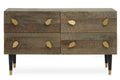 Orsina Malay Recycled Elm Wood 4-Drawer Chest | Natural & Black