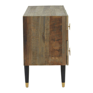 Orsina Malay Recycled Elm Wood 4-Drawer Chest | Natural & Black