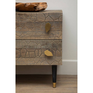 Orsina Malay Recycled Elm Wood 4-Drawer Chest | Natural & Black