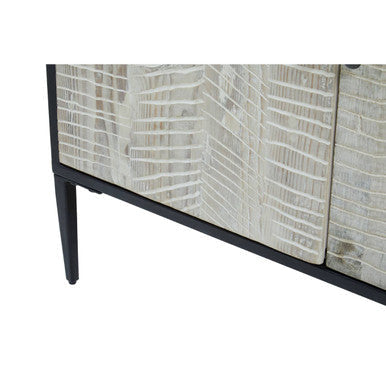 Orsina Luxor 4-Door Sideboard – Recycled Pine Wood & Iron Cabinet