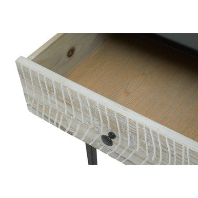 Orsina Luxor Pine Wood Console Table - 3 Drawer Textured Hallway Table