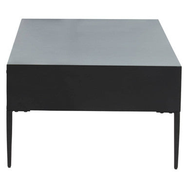 Orsina Luxor Coffee Table – Black Recycled Pine with 2 Drawers