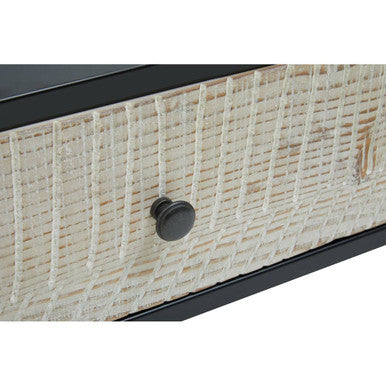 Orsina Luxor Coffee Table – Black Recycled Pine with 2 Drawers