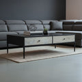 Orsina Luxor Coffee Table – Black Recycled Pine with 2 Drawers