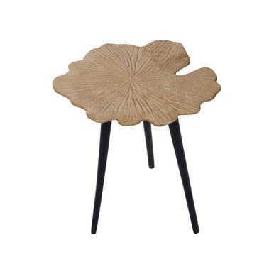 Orsina Prato Ginkgo Small Side Table – Gold Aluminium & Black Legs