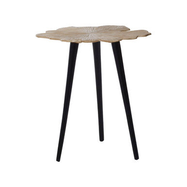 Orsina Prato Ginkgo Small Side Table – Gold Aluminium & Black Legs