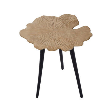 Orsina Prato Ginkgo Small Side Table – Gold Aluminium & Black Legs