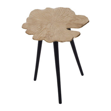 Orsina Prato Ginkgo Small Side Table – Gold Aluminium & Black Legs
