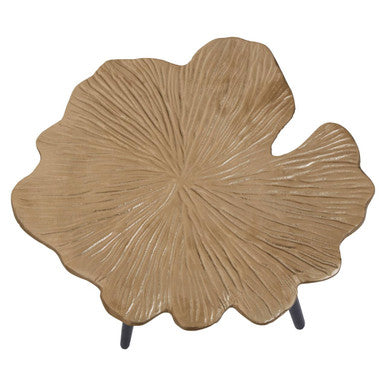 Orsina Prato Ginkgo Small Side Table – Gold Aluminium & Black Legs