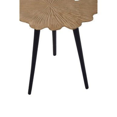 Orsina Prato Ginkgo Small Side Table – Gold Aluminium & Black Legs