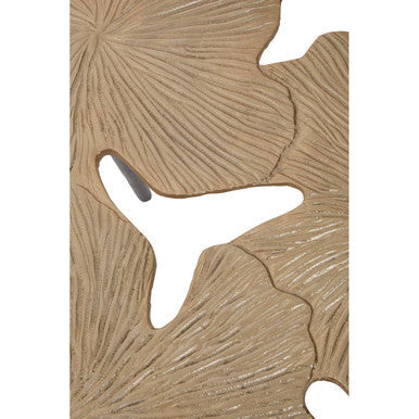 Orsina Prato Gold Gingko Leaf Aluminium Side Table with Black Legs