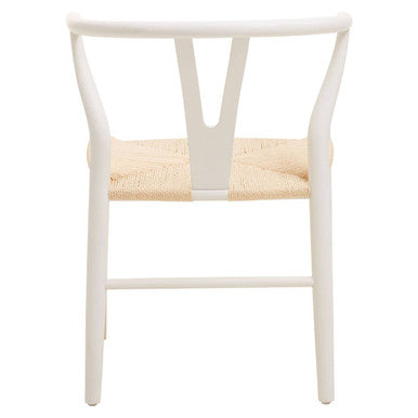 Orsina Lyon Wishbone Dining Chair – Antique White Beechwood & Paper Cord