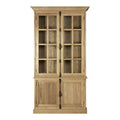Orsina Lyon Tall Oak Wood Display Cabinet - Washed Grey Finish
